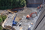Bauarbeiten an der Staumauer der Rappbode-Talsperre