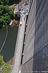 Bauarbeiten an der Staumauer der Rappbode-Talsperre